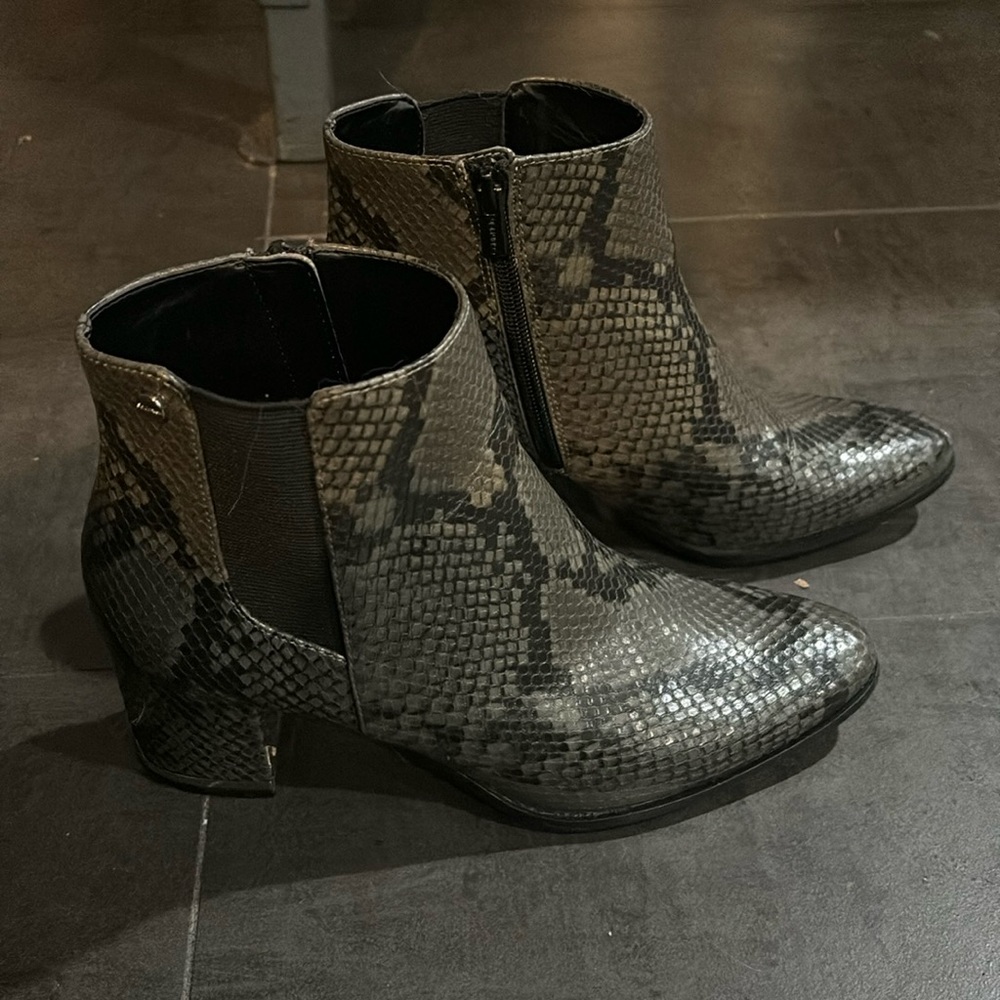 Calvin Klein snake print ankle boot